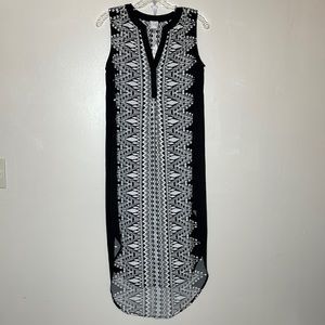 CUPIO Shift Dress Black & White High Low Casual Cool Comfortable Sleeveless Sm